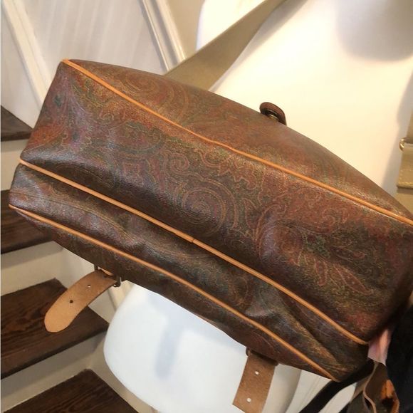 K ETRO Paisley Briefcase Laptop Crossbody Shoulder Bag Front Flap Buckle Closure - Picture 6 of 17